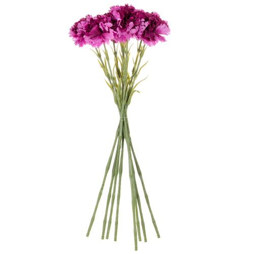 Cravo artificial bicolor, haste longa de 56 cm, buquê com 8 unidades. | Floristik24.pt
