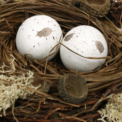 Itens Ninho de páscoa com ovos de natureza artificial, decoração de mesa de páscoa branca Ø19cm