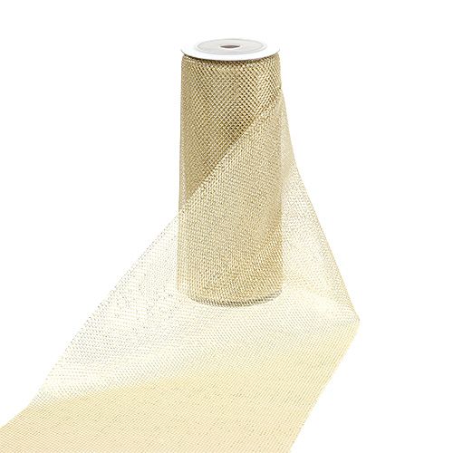 Floristik24 Rede tecido dourado com glitter 15cm 5m
