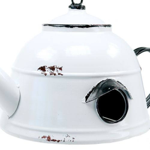 Floristik24 Caixa de aninhamento de chaleira para chá Vintage Branco, Preto Alt.17cm