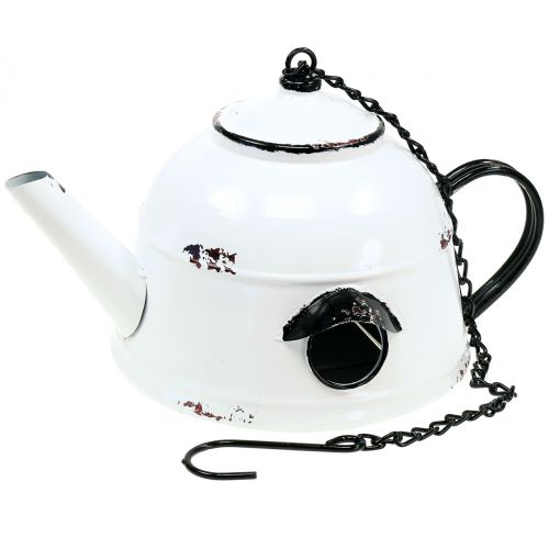 Floristik24 Caixa de aninhamento de chaleira para chá Vintage Branco, Preto Alt.17cm