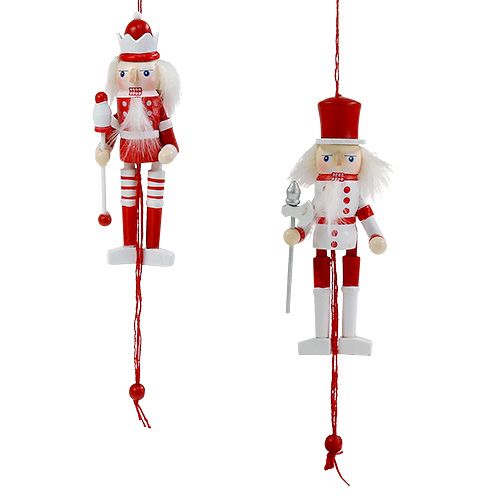 Floristik24 Figura do quebra-nozes vermelho, branco 12,5 cm