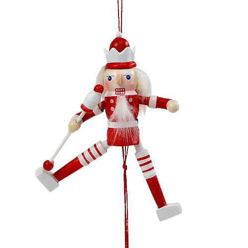 Floristik24 Figura do quebra-nozes vermelho, branco 12,5 cm