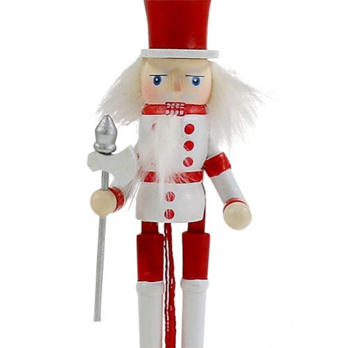 Floristik24 Figura do quebra-nozes vermelho, branco 12,5 cm