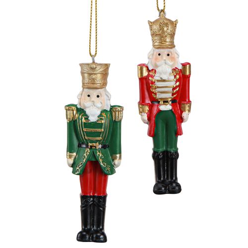 Itens Pingente de Natal quebra-nozes vermelho verde dourado Alt.10cm 4 unidades