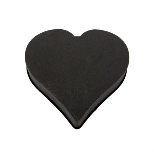 Floristik24 Plugue de coração de espuma floral preto 28 cm x 30 cm x 5 cm 2 unidades