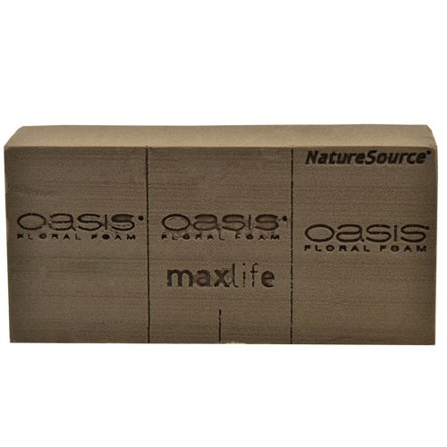 Itens Oasis NatureSource Maxlife Tijolo de espuma floral marrom 23 × 11 × 7,5 cm 1 unidade