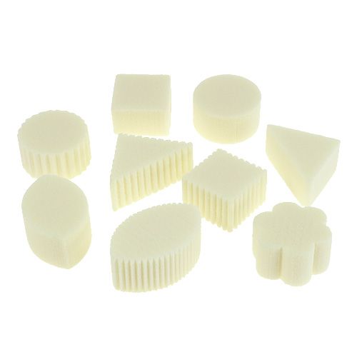 Floristik24 Canapés de espuma floral branco 4cm-7cm 45p