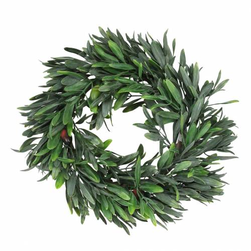 Floristik24 Grinalda de oliveira verde artificial Ø28cm decoração mediterrânea