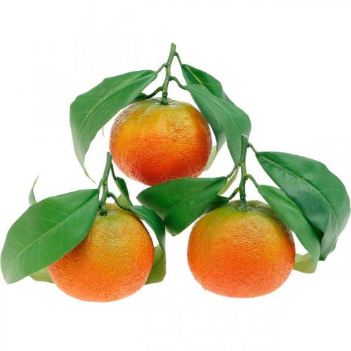 Floristik24 Frutas decorativas, laranjas com folhas, frutas artificiais Alt.9cm Ø6.5cm 4pcs