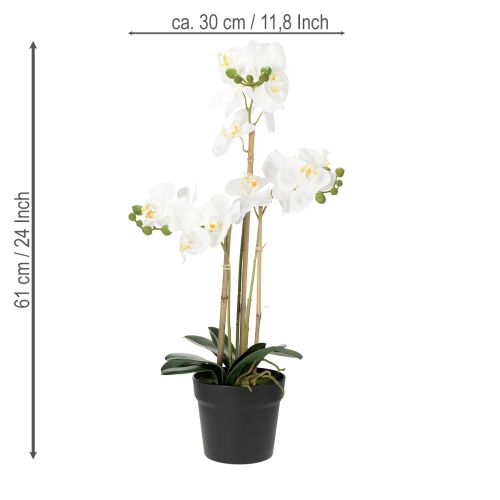 Itens Orquídea artificial em vaso para um ambiente harmonioso, branca, 60cm