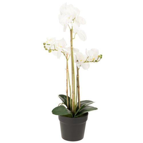 Itens Orquídea artificial em vaso para um ambiente harmonioso, branca, 60cm