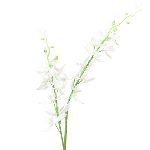 Orquídeas artificiais Oncidium flores artificiais brancas 90cm