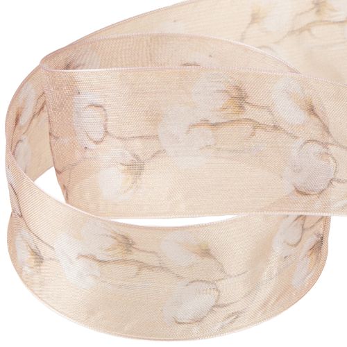 Itens Fita de organza flores de algodão fita decorativa rosa 40mm 15m