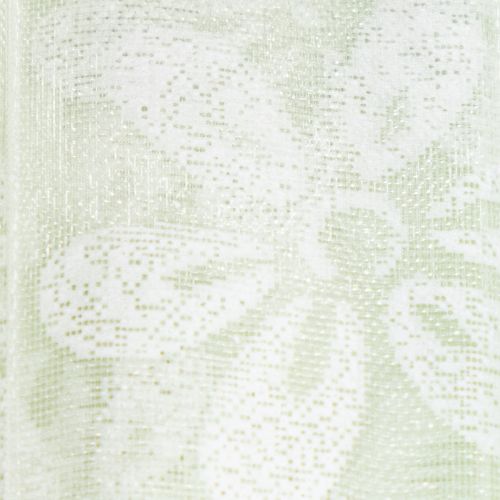 Itens Fita de organza floral, fita para presentes, verde, 25 mm, 18 m
