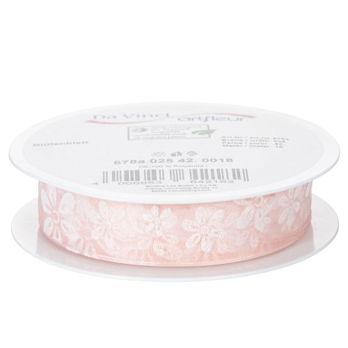 Itens Fita de organza, fita floral para presentes, rosa, 25 mm, 18 m