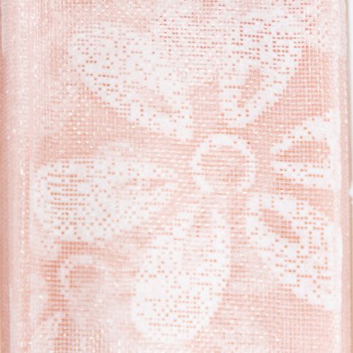 Itens Fita de organza, fita floral para presentes, rosa, 25 mm, 18 m