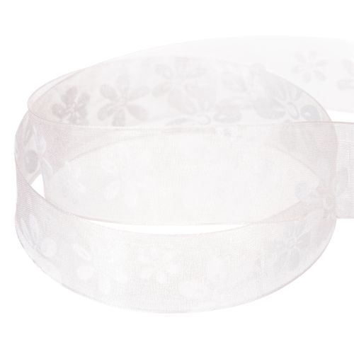 Itens Fita de organza, fita floral para presentes, rosa, 25 mm, 18 m