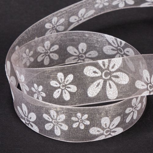 Itens Fita de organza, fita floral para presentes, rosa, 25 mm, 18 m