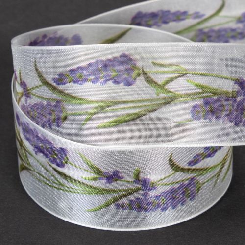 Itens Fita de organza, fita de chiffon, fita decorativa, lavanda, 40mm, 20m