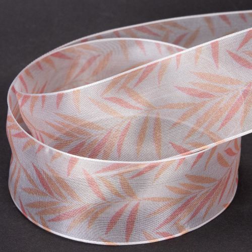 Itens Fita de organza, fita de chiffon, laranja-floresta, 40mm, 15m