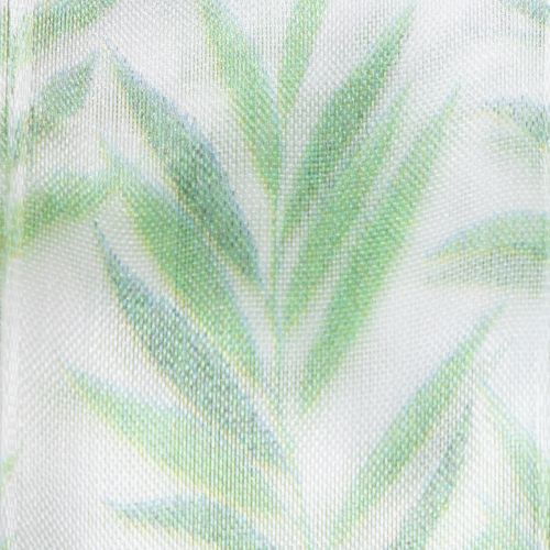 Itens Fita de organza, fita de chiffon, fita com estampa de plantas verdes, 40 mm x 15 m