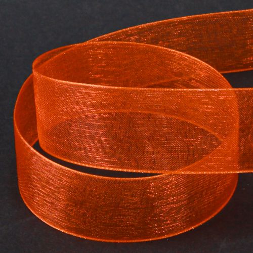 Itens Fita de organza fita de presente fita laranja ourela 25mm 50m