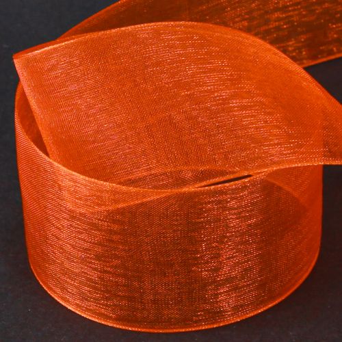 Itens Fita de organza fita de presente fita laranja ourela 40mm 50m