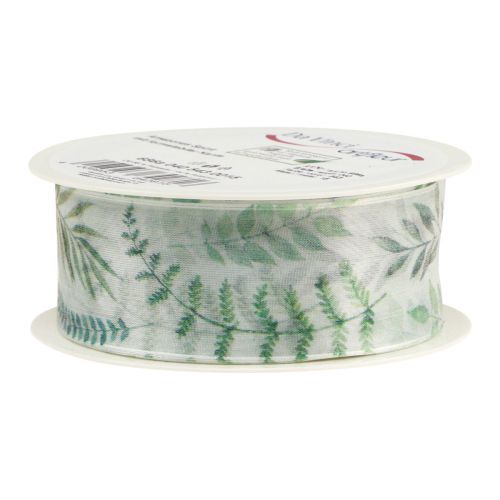 Itens Fita de organza fita de chiffon deixa galhos verdes 40mm 15m
