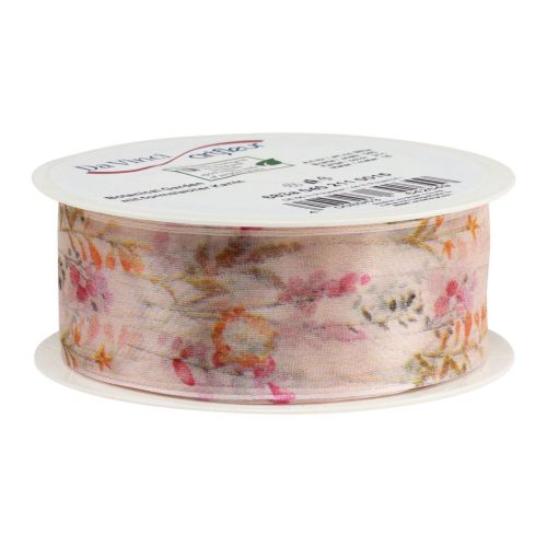 Itens Fita de organza fita de chiffon flores laranja rosa 40mm 15m