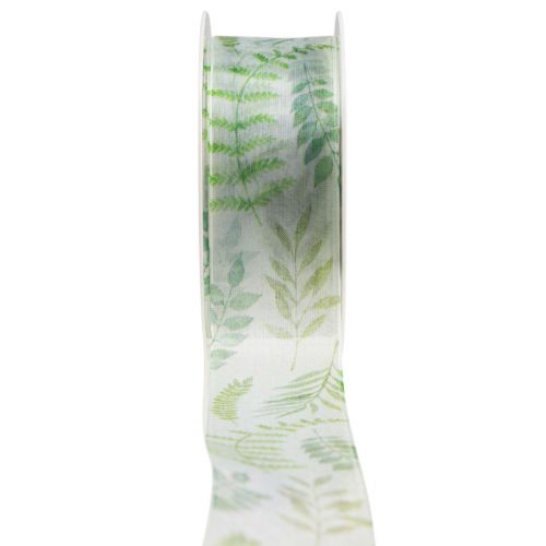 Itens Fita de organza fita de chiffon gavinhas de folhas verdes 40mm 15m