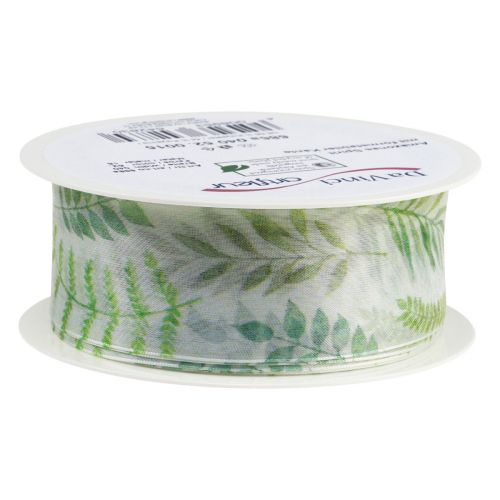 Itens Fita de organza fita de chiffon gavinhas de folhas verdes 40mm 15m