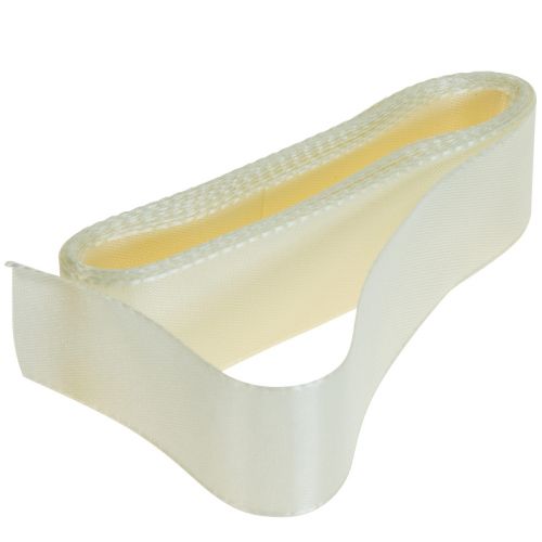 Floristik24 Fita decorativa fita de presente fita creme ourela 25mm 3m
