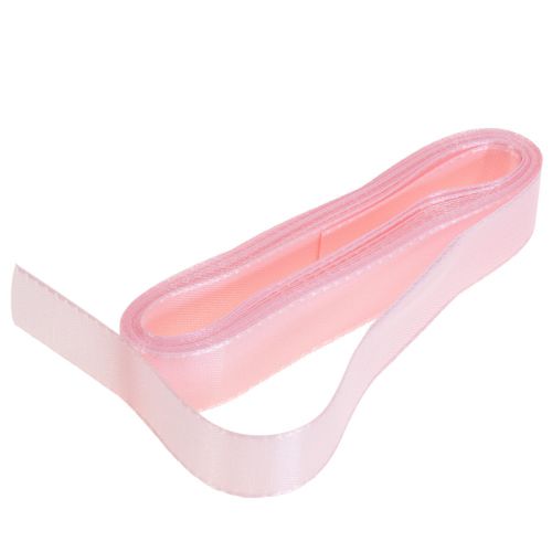 Floristik24 Fita decorativa para presente, fita rosa, orla, 15mm, 3m, 10 unidades