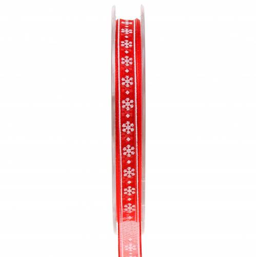 Fita de organza floco de neve vermelho 10mm 20m
