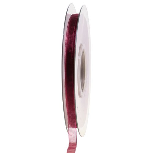 Fita de organza Fita de nylon Bordeaux 6mm 50m