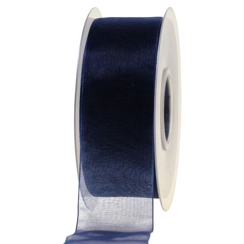 Itens Fita de organza fita de presente fita azul escuro ourela azul 40mm 50m