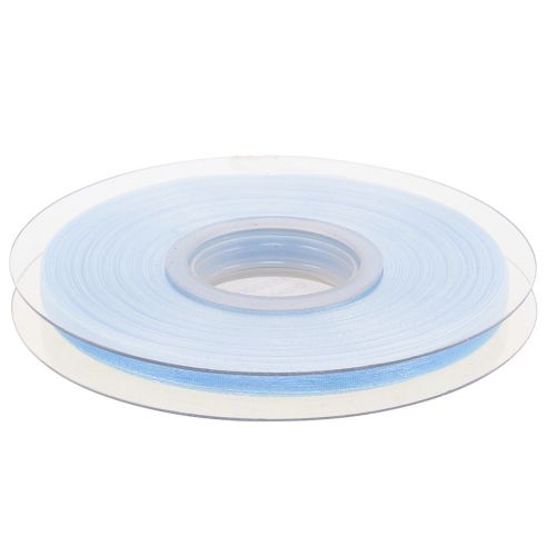 Floristik24 Fita de organza fita de presente fita azul claro ourela azul 6mm 50m