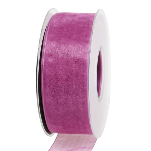 Fita de organza beringela 40mm 50m