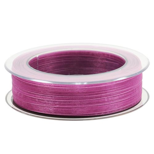 Floristik24 Fita de organza beringela 7mm 50m