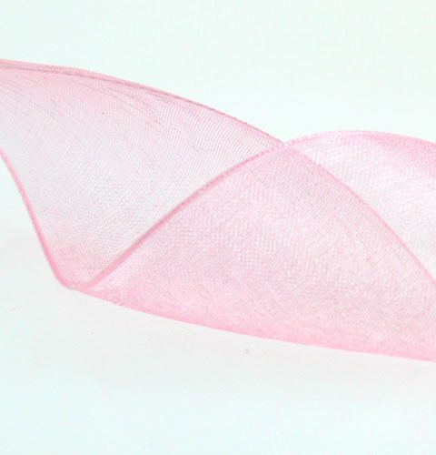 Fita de organza em rosa 40mm 50m