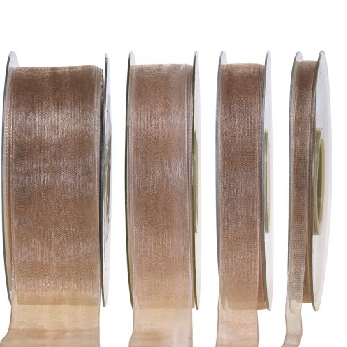Itens Fita de organza fita para presente fita bege ourela taupe 50m