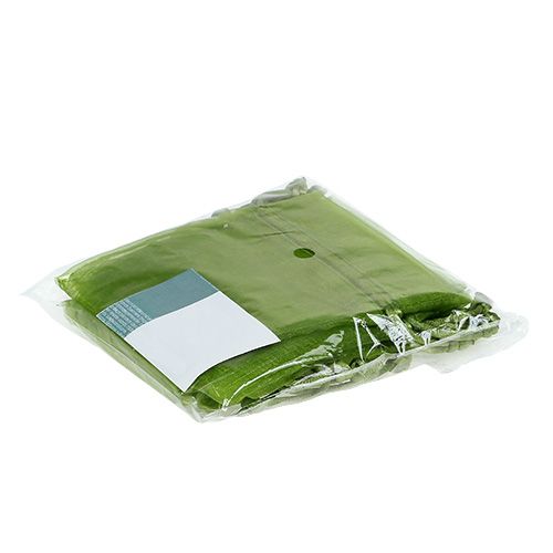 Floristik24 Sacos de organza verde 12cm x 9cm 10p