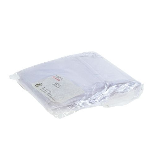 Floristik24 Saco de organza branco 12x9cm 10p
