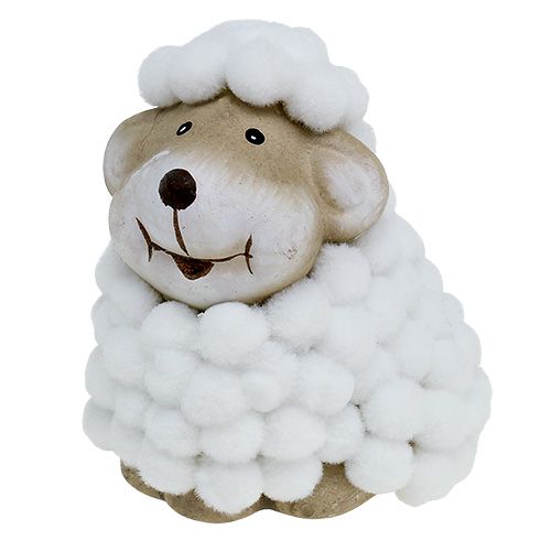 Floristik24 Decoração de Páscoa decorativas ovelhas 7,5 cm branco-cinza 1p