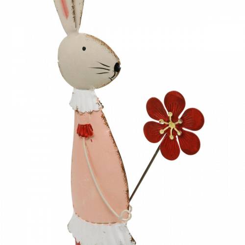 Itens Decoração de páscoa de metal, primavera, coelhinho da páscoa com flor, coelhinho decorativo 44cm