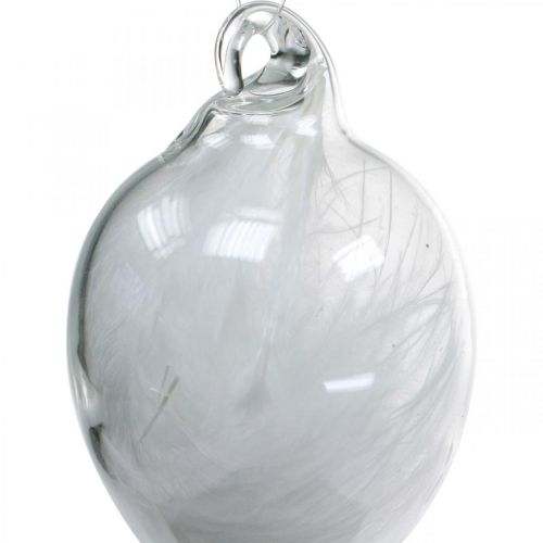Floristik24 Decoração de Páscoa para pendurar, ovo de vidro com penas, mini ovo de Páscoa, decoração de primavera 8 peças