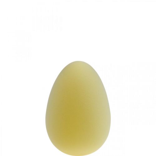 Floristik24 Ovo de Páscoa para decoração ovo amarelo claro flocado 20cm