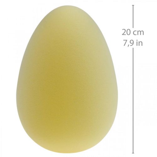 Itens Ovo de Páscoa para decoração ovo amarelo claro flocado 20cm