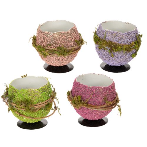Tigela decorativa em formato de ovo de Páscoa para decoração de mesa na primavera ou na Páscoa, 9 cm, conjunto de 4 peças